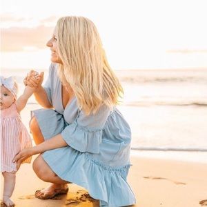 Light Blue photoshoot dress 3/4 sleeve size S